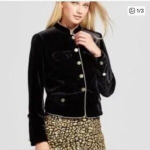 Who What Wear Black Velvet Blazer